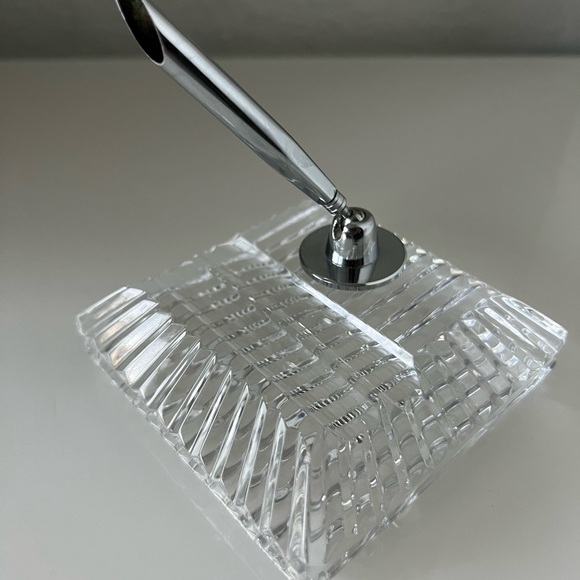 Waterford Crystal Executive Desk Pen Holder / Paper Weight 4” x 4” - Picture 1 of 14